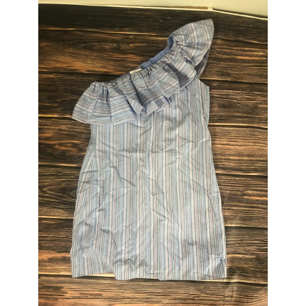 Parker NEW Womens Size XS Blue Pink Striped One Shoulder Short Dress Party‎